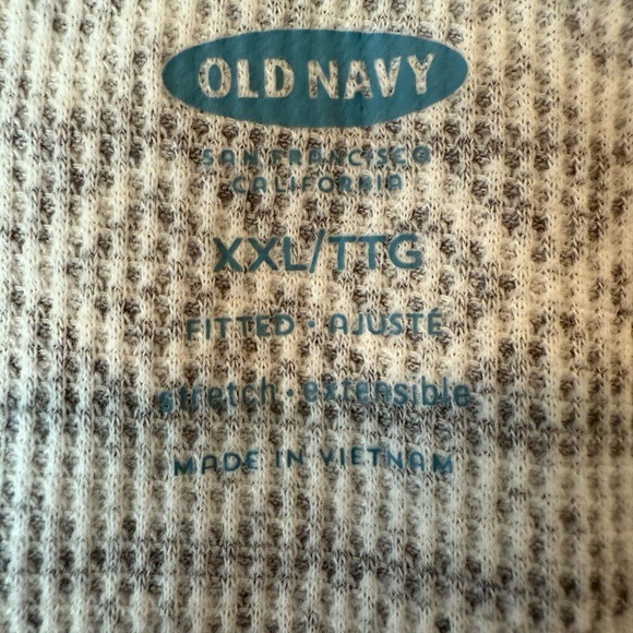 NWOT Old Navy Grey & White Long Sleeve V-Neck Thermal Pajama Top in Size XXL - Picture 5 of 7
